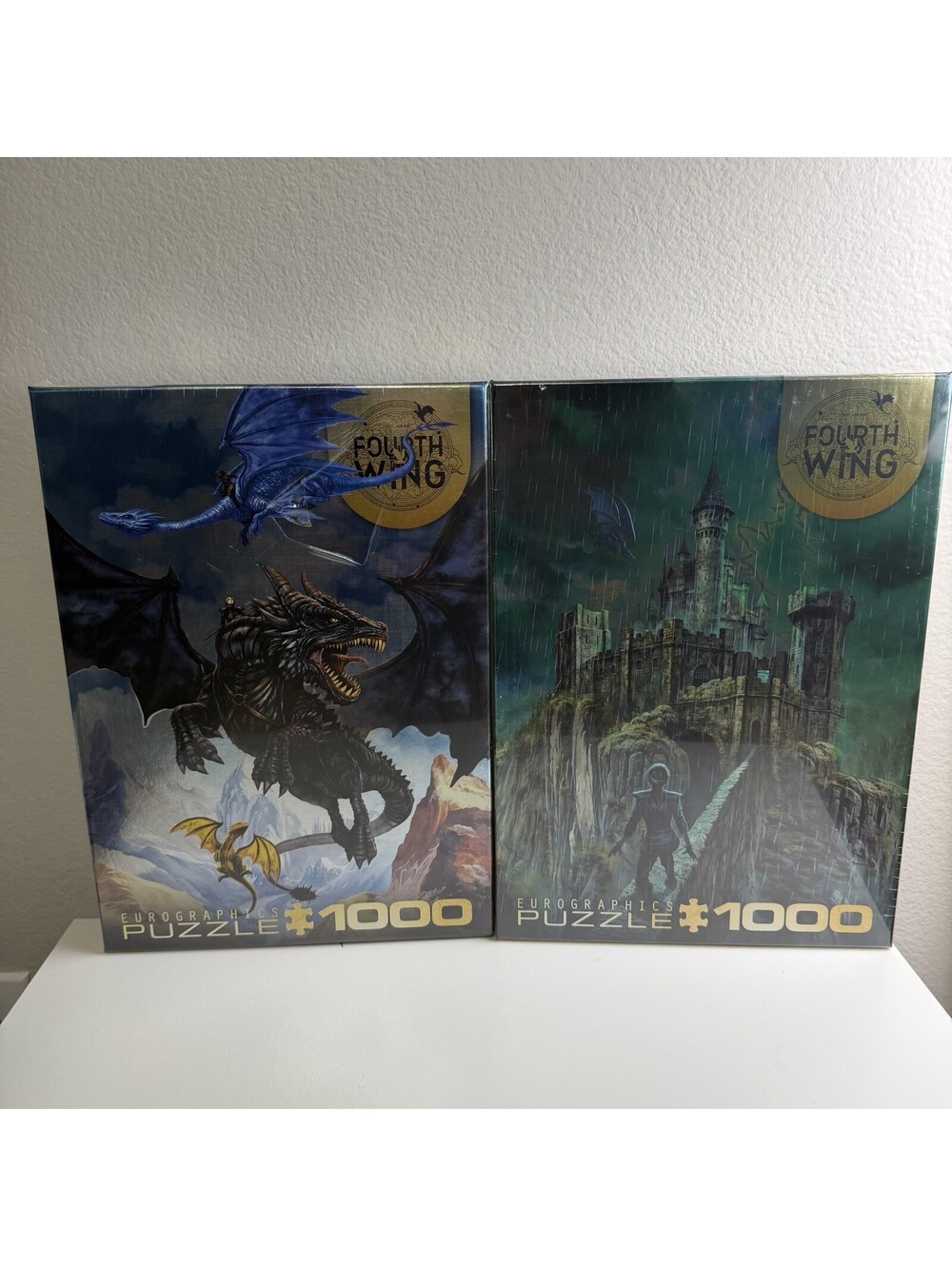EuroGraphics Fourth Wing 1000 Piece Puzzle 2-Pack Violet Dragon Rider